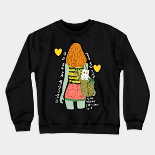 Girls and cats Crewneck Sweatshirt